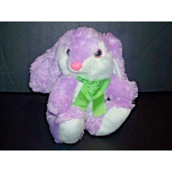 Hug & Luv Publix Lavender White Green Ribbon Easter Bunny Rabbit Plush 12" NEW - Picture 1 of 3